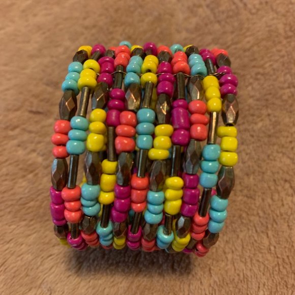 Francesca's Beaded Cuff Bracelet - Multicolor - Goes with everything! - Picture 5 of 5